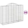 vidaXL Arched Gabion Baskets 9 pcs 200x50x140/160 cm Galvanised Iron