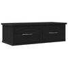 vidaXL Wall Cabinet Wall-Mounted Black Oak 60 x 26 x 18.5 cm