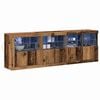 vidaXL LED Sideboard Old Wood 202 x 37 x 67 cm Engineered Wood