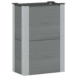 vidaXL Garden Raised Bed Grey 50 x 30 x 72 cm WPC and Aluminium