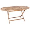 vidaXL Folding Garden Table Natural 160 x 80 x 76 cm Solid Teak Wood