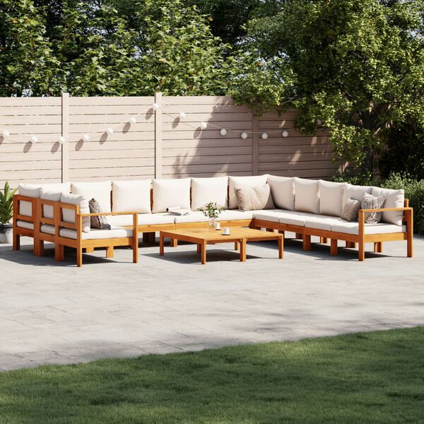 vidaXL 9 Piece Garden Sofa Set with Cushions Solid Wood Acacia