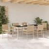 vidaXL Garden Dining Set 7 pcs Beige Poly Rattan