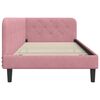 vidaXL Corner Bed Frame with Headboard Pink 100 x 200 cm Velvet