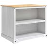vidaXL Kitchen Island Set 2 pcs White and Honey Wax 112 x 77 x 91.5 cm