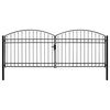 vidaXL Fence Gate ASSEN Double Door with Arched Top Steel 400x150 cm
