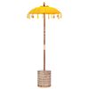 vidaXL Balinese Parasol with Base Yellow 95 x 95 x 260 cm