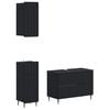 vidaXL 3 Piece Bathroom Cabinet Set ZWOLLE Black Engineered Wood