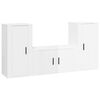 vidaXL 3 Piece TV Cabinet Set High Gloss White Engineered Wood