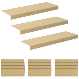 vidaXL Stair Mats 15 pcs 65 x 21 x 4 cm Beige Polyester Rectangular