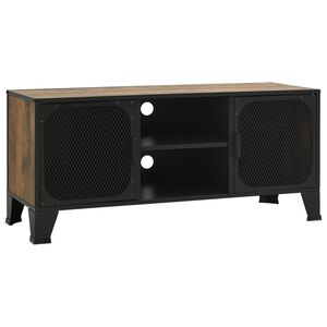 vidaXL TV Cabinet Rustic Brown 105x36x47 cm Metal and MDF