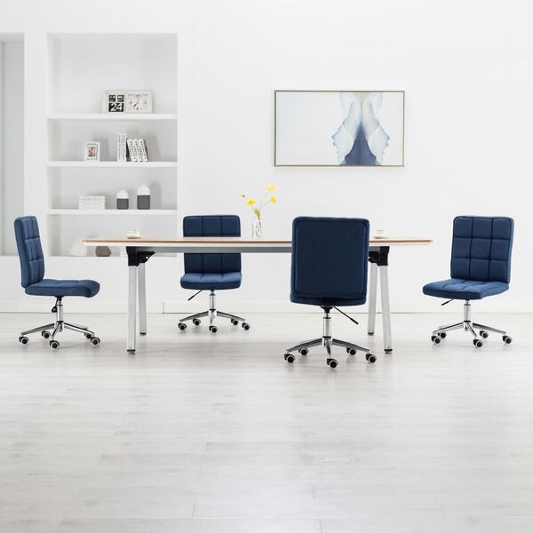 vidaXL Dining Chairs 4 pcs Blue Fabric