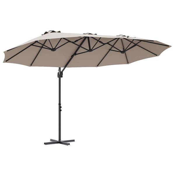 vidaXL Garden Cantilever Parasol Taupe 372 x 198 x 243 cm