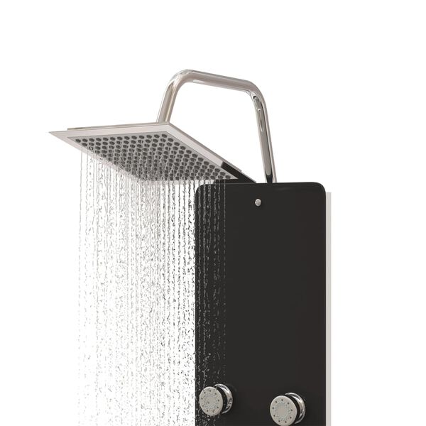 vidaXL Shower Panel Unit Glass 25x47.5x130 cm Black