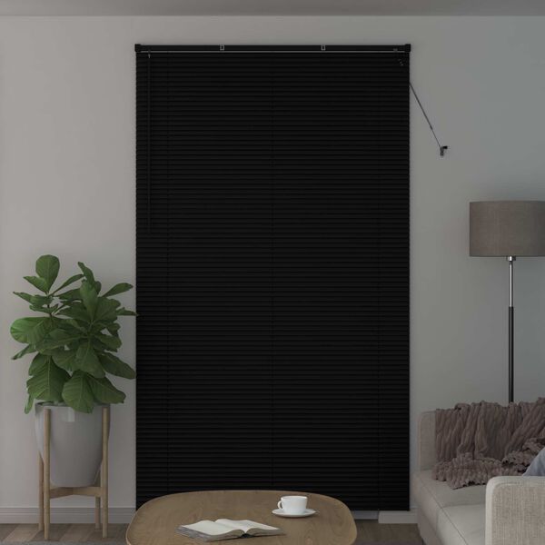 vidaXL Venetian Blind Manual Adjustable Black 213 x 130 cm PVC
