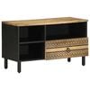 vidaXL TV Cabinet Black 80x33,5x46 cm Solid Rough Wood Mango