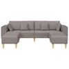 vidaXL Fabric Sofa with Cushion Taupe 208 cm Fabric