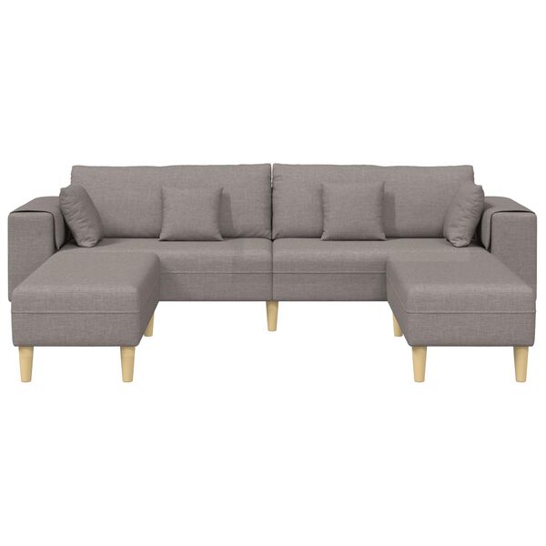 vidaXL Fabric Sofa with Cushion Taupe 208 cm Fabric