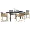 vidaXL Garden Dining Set 5 pcs Beige Poly Rattan