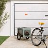 vidaXL Pet Bike Trailer Grey and Black Oxford Fabric&Iron