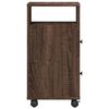 vidaXL Narrow Bathroom Cabinet with Wheels Brown Oak Engineered Wood