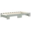 vidaXL Daybed with Trundle and Drawers Light Grey 90x190 cm Velvet