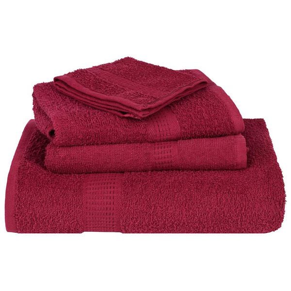 vidaXL 8 Piece Towel Set "FROGN" Bordeaux 100% Cotton