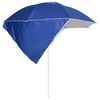 vidaXL Beach Parasol with Side Walls Blue 215 cm
