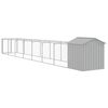 vidaXL Dog House with Roof Light Grey 117x813x123 cm Galvanised Steel