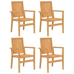 vidaXL Stackable Garden Chairs 4 pcs 56,5x57,5x91 cm Solid Wood Teak