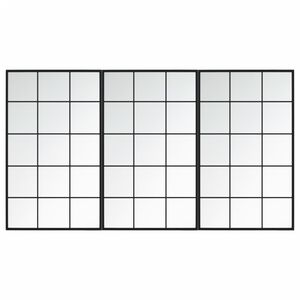vidaXL Wall Mirrors 3 pcs Black 100x60 cm Metal