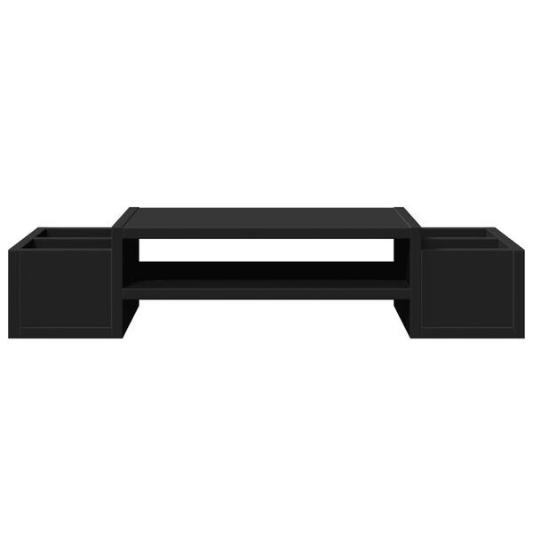 vidaXL Monitor Stand with Storage Black 70x27x15 cm Engineered Wood