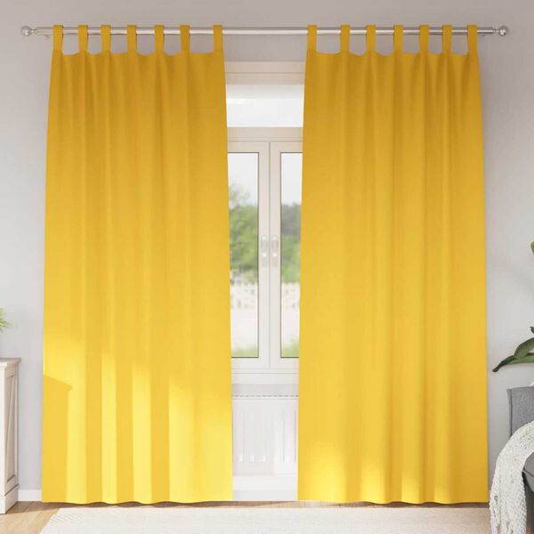 vidaXL Blackout Curtains with Rings 2 pcs Mustard Yellow 260 x 140 cm