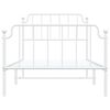 vidaXL Metal Bed Frame without Mattress with Footboard White 100x190cm