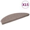vidaXL Stair Mats 15 pcs 65x21x4 cm Dark Beige Half Round Large