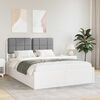 vidaXL Bed Frame with Upholstered Headboard Light Grey 140 x 190 cm