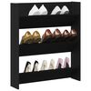 vidaXL Shoe Cabinet Black Oak 80 x 18 x 90 cm Engineered Wood