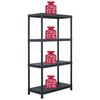 vidaXL Storage Shelf Racks 5 pcs Black 60x30x138 cm Plastic