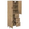 vidaXL Highboard 2 pcs Artisan Oak Engineered Wood and Glass