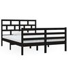 vidaXL Bed Frame without Mattress Black Double Solid Wood