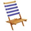vidaXL Folding Garden Chairs 4 pcs Blue and White Fabric and Solid Wood