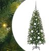 vidaXL Artificial Christmas Tree with 150 LEDs Green 120 cm PE and PVC