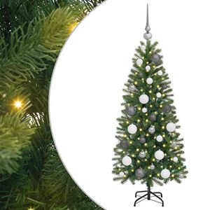 vidaXL Artificial Christmas Tree with 150 LEDs Green 120 cm PE and PVC