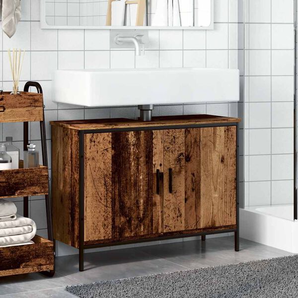 vidaXL Sink Cabinet Old Wood 80x30x60 cm Engineered Wood