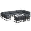 vidaXL Garden Sofa Set with Cushion 13 pcs Black Aluminium