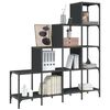 vidaXL Bookcase Black 122x30x132 cm Engineered Wood and Metal