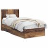 vidaXL Bed Frame with Storage and Headboard Old Wood 90 x 200 cm