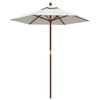 vidaXL Garden Parasol with Wooden Pole Sand 196x231 cm