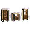 vidaXL Bathroom Furniture Set 3 pcs Brown and Black Solid Mango Wood