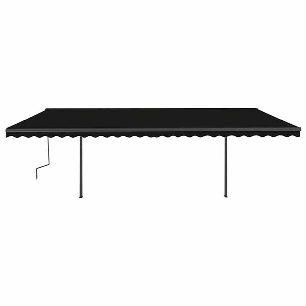 vidaXL Manual Retractable Awning with Posts 6x3 m Anthracite